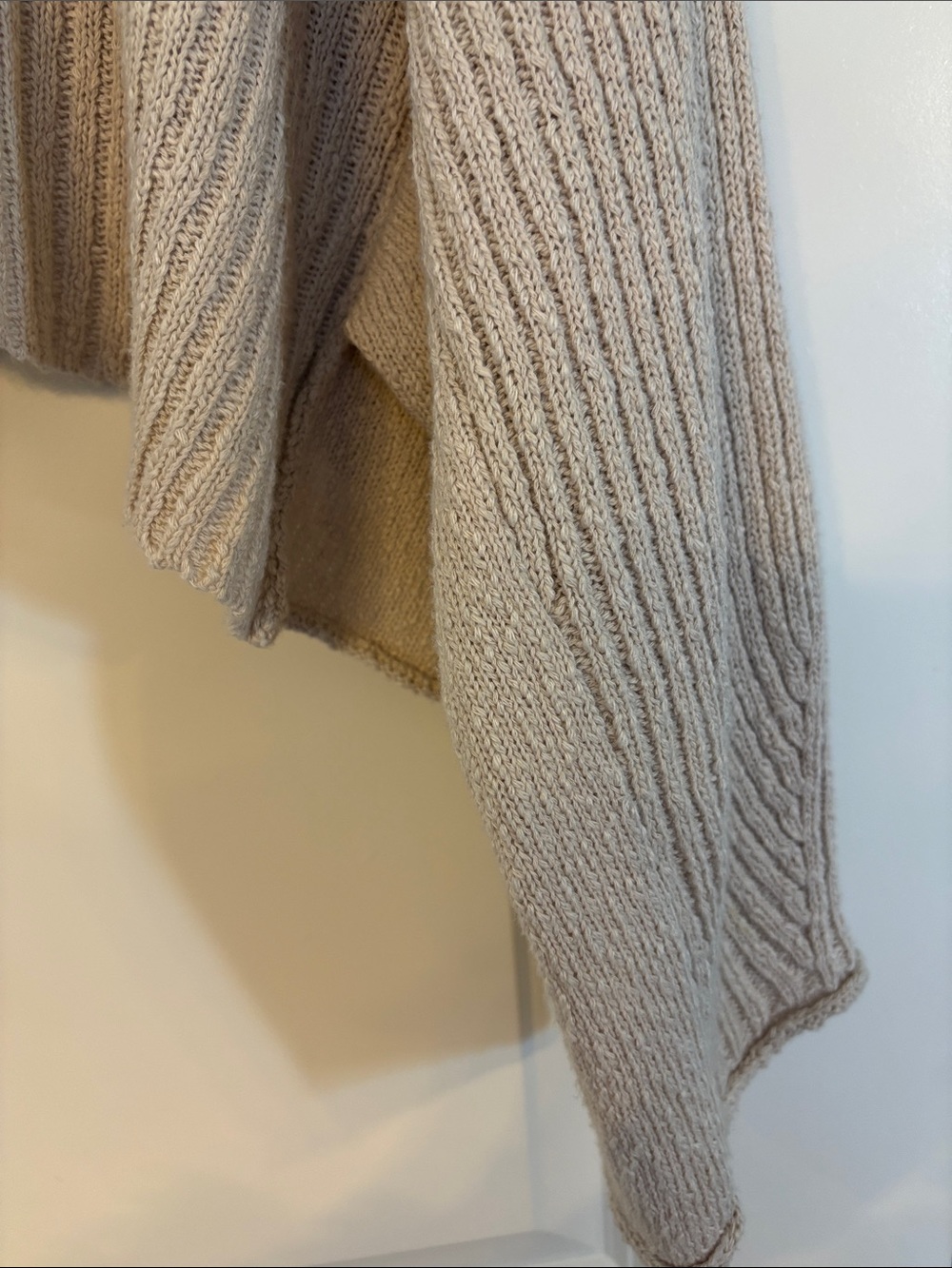 BDG Beige Cropped Ribbed Button-Front Cardigan - Picture 5 of 6